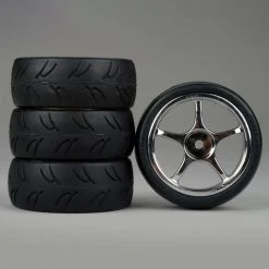 Duratrax 5-Spoke Chrome Wheel, U-Groove (4) for Tires & Wheels