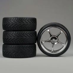 Duratrax 5-Spoke Chrome Wheel, Radial (4) for Tires & Wheels
