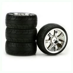 Duratrax 7-Spoke Chrome 2mm Off-Set ST, Radial (4) for Tires & Wheels