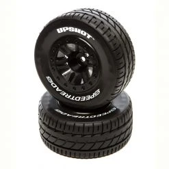 Duratrax SpeedTreads Upshot SC Tire Front Rear Black Mounted (2): Traxxas Slash/Rustler ECX 4X4 for Tires & Wheels