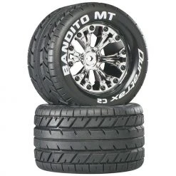 Duratrax Bandito MT 2.8" 2WD Mounted Rear Tires, Chrome (2) for Tires & Wheels