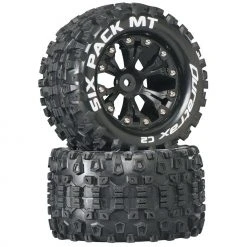 Duratrax Six-Pack MT 2.8" 2WD Mounted Rear C2 Tires, Black (2) for Tires & Wheels