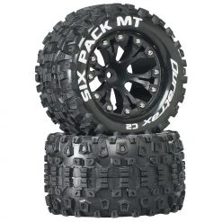 Duratrax Six-Pack MT 2.8" 2WD Mounted 1/2" Offset Tires, Black (2) for Tires & Wheels