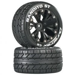 Duratrax Bandito ST 2.8" 2WD Mounted Rear C2 Tires, Black (2) for Tires & Wheels