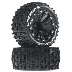 Duratrax Lockup ST 2.8" Mounted Offset Tires, Black (2) for Tires & Wheels