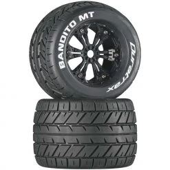 Duratrax Bandito MT 3.8" Mounted Tires, Black (2) for Tires & Wheels