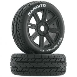 Duratrax Bandito 1/8 Buggy Tire C3 Mounted Spoke Tires, Black (2) for Tires & Wheels