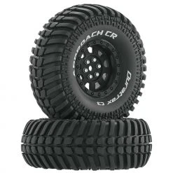 Duratrax Approach CR C3 Mounted 1.9"Crawler Tires, Black (2) for Tires & Wheels