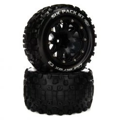 Duratrax Six Pack MT Belted 2.8" Mounted Front/Rear Tires, 14mm Black (2) for Tires & Wheels